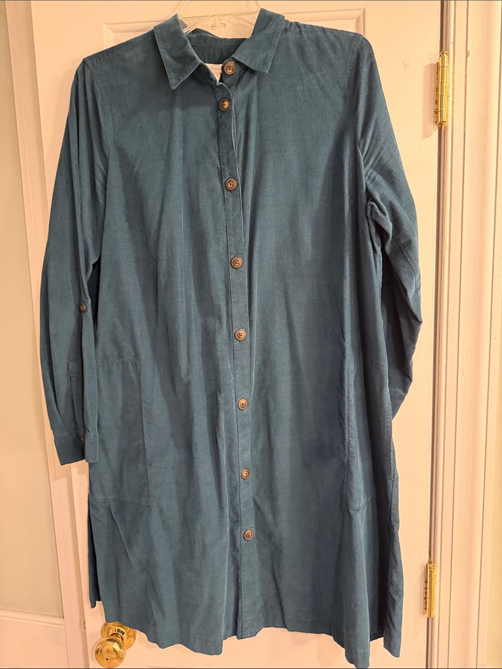 J. Jill Teal Corduroy Shirt Dress